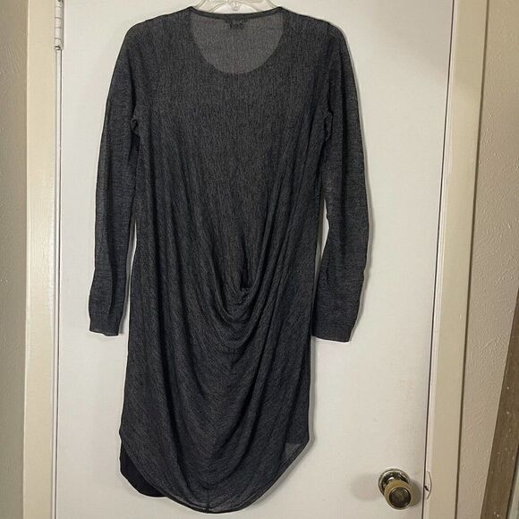THEORY gray double layer black slip knit tunic dress size medium - Picture 4 of 5